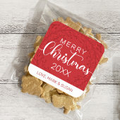 Vierkante Kerst stickers (rood)