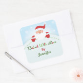 Vierkante Kerstmis Santa Baking label Stickers (Envelop)