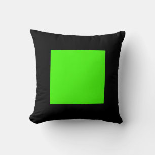 Vierkante kleuren - Chartreuse op zwart Kussen