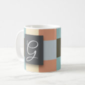 Vierkante kleuren koffiemok (Voorkant links)