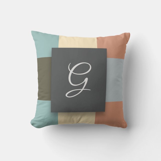 Vierkante kleuren kussen (Voorkant)