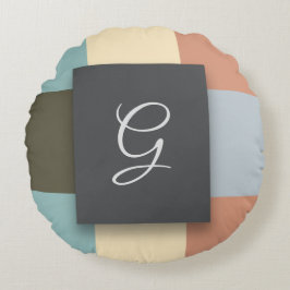 Vierkante kleuren rond kussen