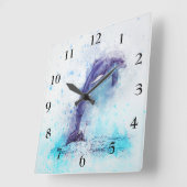 Vierkante klok met een prachtige dolfijn (Hoek)