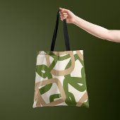 Vierkante Knoop Olijfgroen Tote Bag