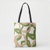 Vierkante Knoop Olijfgroen Tote Bag (Voorkant)