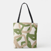 Vierkante Knoop Olijfgroen Tote Bag (Achterkant)