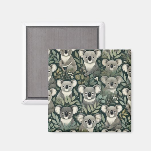 Vierkante koala magneet (Voorkant / Achterkant)