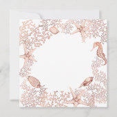 Vierkante Koperen Koraal Krans Script Zeester Stra Kaart (Achterkant)