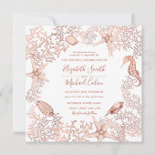 Vierkante Koperen Koraal Krans Script Zeester Stra Kaart (Voorkant)