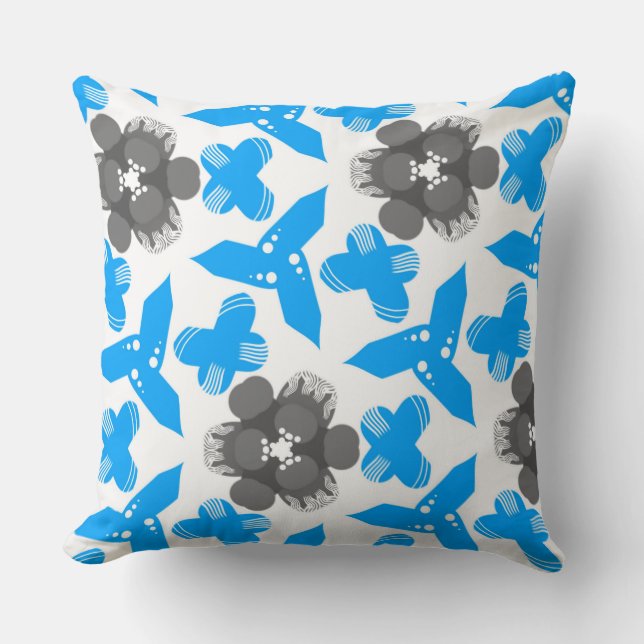 Vierkante kussen Jimette Design turquoise grijs wi (Voorkant)