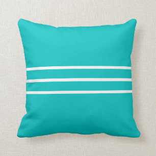 Vierkante Kussen Teal Blauw Witte Kussen Blok Kleu