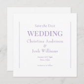 Vierkante Lavendel Wedding Save the Date Kaart (Voorkant / Achterkant)