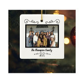 Vierkante Leeuw en Lam Kerst ornament met foto