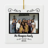 Vierkante Leeuw en Lam Kerst ornament met foto (Achterkant)