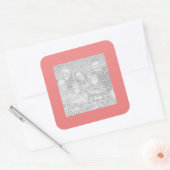 Vierkante Lichte Koraal Grens Foto Vierkante Sticker (Envelop)