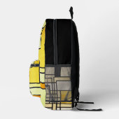 Vierkante lijn met geel patroon - bedrukte rugzak (Rechts)