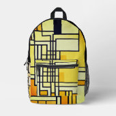 Vierkante lijn met geel patroon - bedrukte rugzak (Voorkant)