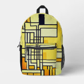 Vierkante lijn met geel patroon - bedrukte rugzak (Voorkant)