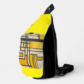 Vierkante lijn met geel patroon - sling bag (Rechterhoek)