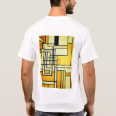 Vierkante lijn met geel patroon - t-shirt (Achterkant)