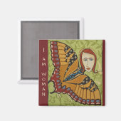 Vierkante magneet - Ik ben een vlinder (Voorkant / Achterkant)