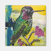 Vierkante magneet - kolibrie (Voorkant)