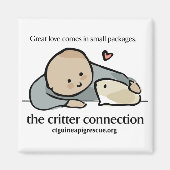 Vierkante magneet met kleur logo en website (Voorkant)