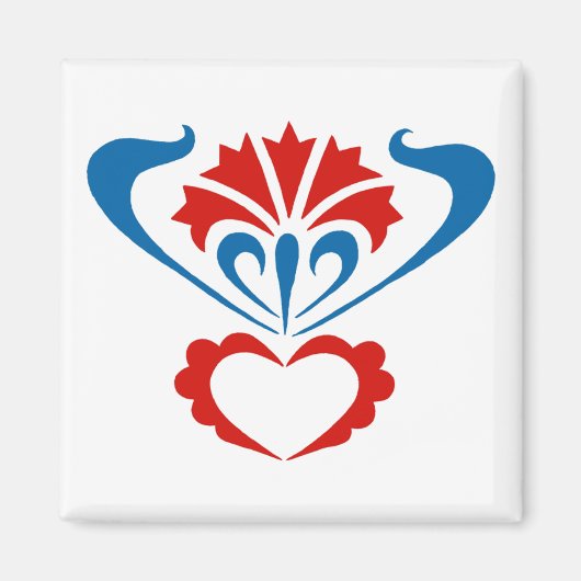 Vierkante magneet met Sloveens siermotief (Voorkant)