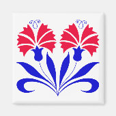 Vierkante magneet met Sloveense anjers (Voorkant)