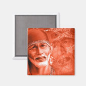 Vierkante magneet - Sai baba (Voorkant / Achterkant)