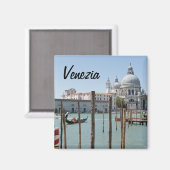 Vierkante Magneet van Venetië met tekst (Voorkant / Achterkant)