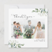 Vierkante minimalistische foto bruiloft dank u kaa bedankkaart (Voorkant)