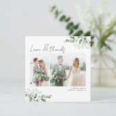 Vierkante minimalistische foto bruiloft dank u kaa kaart (Staand voorkant)