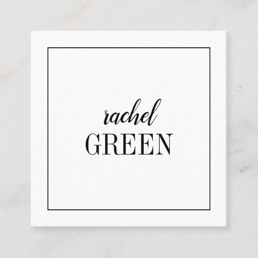 Vierkante minimalistische kaart vierkante visitekaartje (Voorkant)