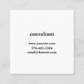 Vierkante minimalistische kaart visitekaartje (Achterkant)