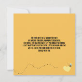 Vierkante moeder baby Bumblebee honingraat Baby sh Bedankkaart (Achterkant)