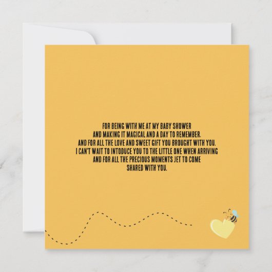 Vierkante moeder baby Bumblebee honingraat Baby sh Bedankkaart (Achterkant)