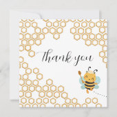 Vierkante moeder baby Bumblebee honingraat Baby sh Bedankkaart (Voorkant)