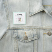 Vierkante naam Badge met Logo Magnetische of Pin B (In situ)