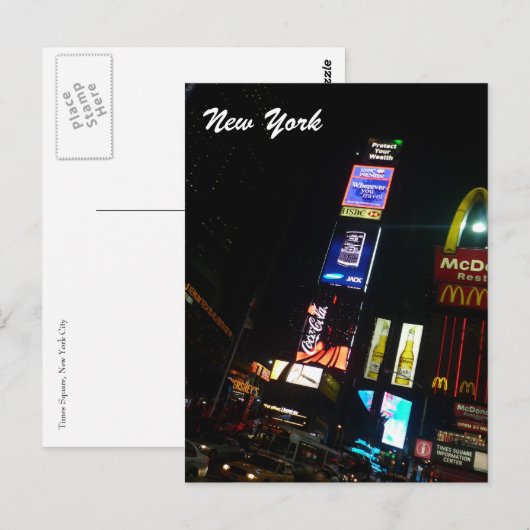 vierkante nacht briefkaart (Voorkant / Achterkant)