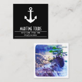 vierkante nautische ankerinstagramfoto afsprakenkaartje (Voorkant / Achterkant)