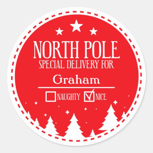 Vierkante Noordpool - speciale levering voor kerst Ronde Sticker (Voorkant)