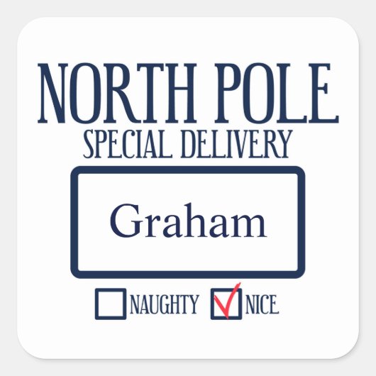 Vierkante Noordpool - speciale levering voor kerst Vierkante Sticker (Voorkant)