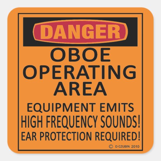 Vierkante Oboe-Sticker Sticker (Voorkant)