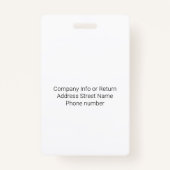 Vierkante of Cirkelstijl Logo Naam werknemer Badge (Achterkant)