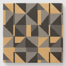 Vierkante onderzetter van zwart, grijs en goud ker