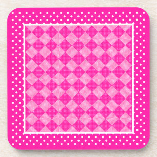 vierkante Onderzetters, Snoep roze geometrisch Bier Onderzetter