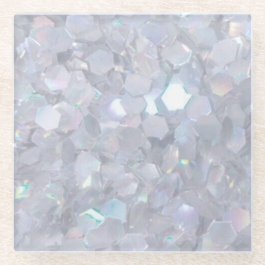 vierkante onderzetters van zilver kristal (Voorkant)