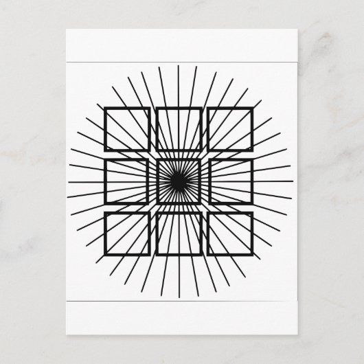 Vierkante optische illusie briefkaart (Voorkant)