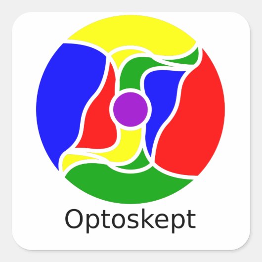 Vierkante Optoskept Mandala Stickers (Voorkant)